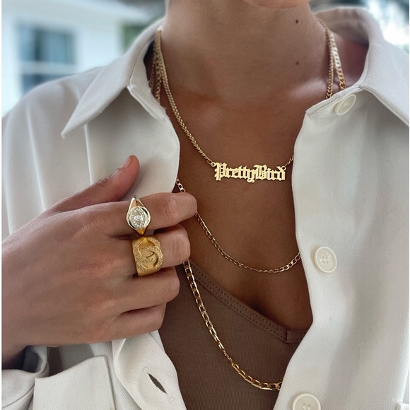 Pretty Bird 14k Gold Plate Chain Link Necklace - Picture 2 of 6